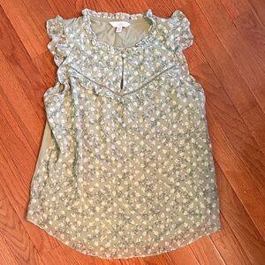 LC Lauren Conrad Sage Floral Blouse